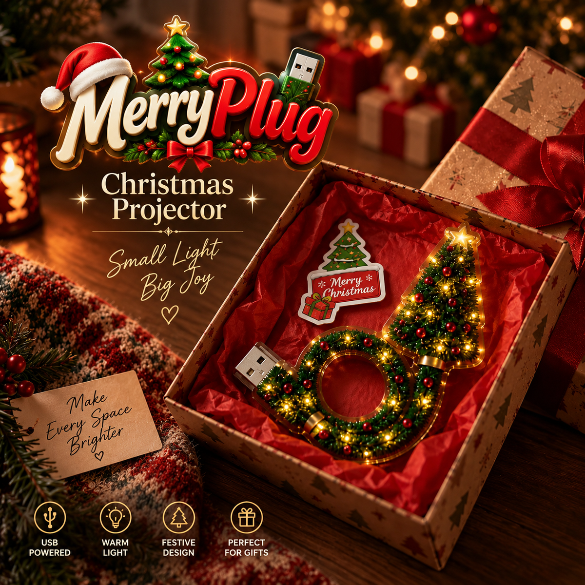 MerryPlug Christmas projector product box